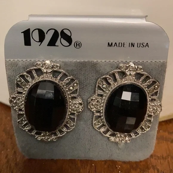 1928 brand Art Deco inspired set necklace & earrings. Beautiful. Earrings unworn - Picture 4 of 6